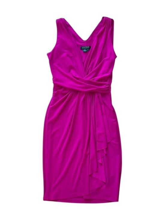 Lauren Ralph Lauren Dresses & Skirts - Lauren Ralph Lauren Magenta Wrap-Style Sleeveless‎ Dress Women’s 8 Petite